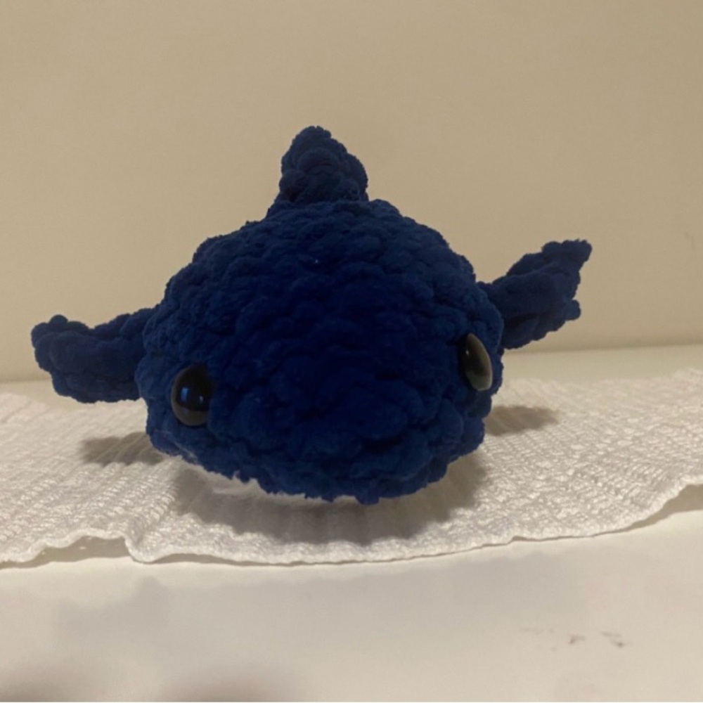 Blue crochet shark stuffed animal - Picture 1 of 4